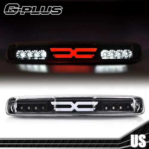 G-PLUS Durable Polycarbonate 3D LED Bar Third Brake Light, Rear Lights & Cargo Lamp for 99-07 Silverado, 99-06 GMC Sierra 1500 2500 3500 & HD, Black Housing with Bright LEDs