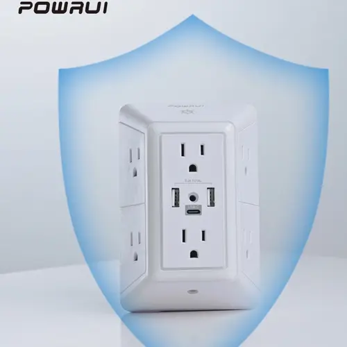Wall Mount Outlet with Light, Power Socket Extender Joule Protection for Home Office Travel, Multifunctional Socket,back to school,back to school haul