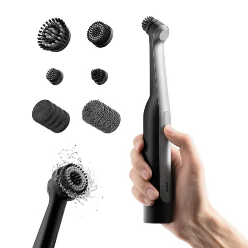 Cordless Handheld Electric Spin Scrubber - Cordless Handheld Scrubber, Powerful Cleaning Tool, ABS Bathroom Gadget, Compact, Rechargeable Battery, 12 Brush Heads, IPX7 Rated, Adjustable, 180 Mins Run Time, 59dB Quiet, for Grout, Tiles Deep Clean,toolupgra