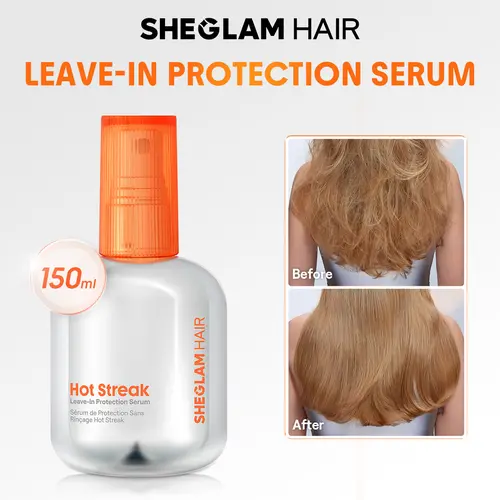 SHEGLAM HAIR Hot Streak Leave-In Protection Serum-150ml/5FlOz | Heat Protectant Spray | Leave-In Spray | Protects And Defends Against Damage | Strengthen Nourish Moisturize Hair | All Hair Types #leave in conditioner #curly hair products #hair care