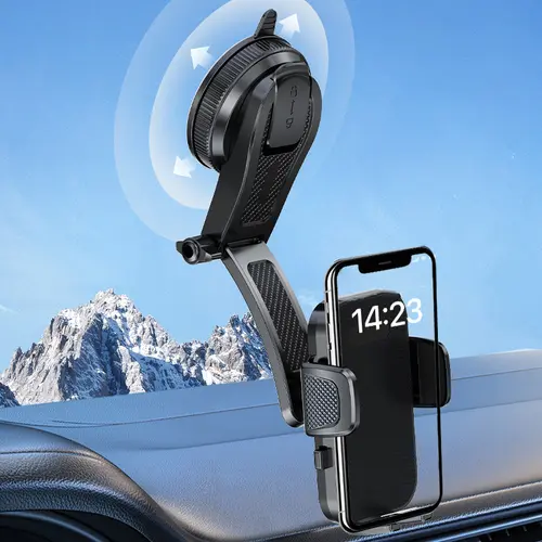 Car Phone Holder With Suction Cup,  Universal Cell Phone Holder for Car Mount for Dashboard Windshield for iPhone 17 16 Pro Max 15 14 Samsung,Black Car Phone Accessories phone stand