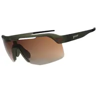 goodr The Jungle is My Gym Medium Size (Bolt G) Translucent Dark Green Frame with Amber Lens, UV400, No Slip No Bounce No Tangle