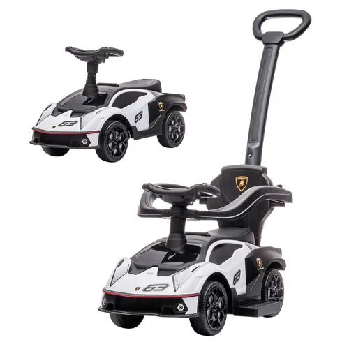 #tiktokshopbacktoschool Aosom 2-in-1 Ride On Push Car for Toddlers 1-3, Licensed Lamborghini Stroller Sliding Car, Push-Along with Under Seat Storage Horn Engine Sound and Steering Wheel, Manual