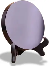 3.15" Natural Black Obsidian Scrying Mirror - Healing Crystals for Witchcraft, Divination, Meditation, Crystal Decor with Wooden Stand,dorm essentials