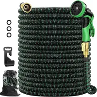 【SummerVibes】Expandable Garden Hose 100FT/75FT/50FT/25FT, 3X Stretch Heavy Duty Water Hose with 4-Layer Latex Core, Leak-Proof Brass Connectors, Lightweight No-Kink Hose for Garden, Lawn & Car Wash，Lightweight No-Tangle Hose for Gardening