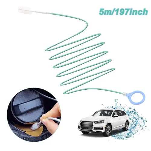 Car Sunroof Drain Unclogger - Durable Extendable 5m/197inch Nylon Brush Flexible Hose Tube, Car Care Tools, Automotive Maintenance Accessory for Sunroof Clogs, Windshield Wiper Tanks, Door Drains