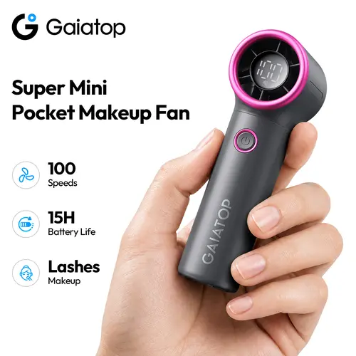 [High-Speed Turbo] GAIATOP Mini Handheld Fan, 5 Gear Wind & LED Display, Portable Pocket Fan, Best Travel Gift tiktokshopbacktoschool,back to school,back to school haul