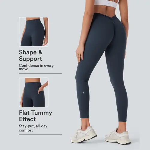Halara UltraSculpt High Waisted Tummy Control Butt Lifting Ruched Pocket Shaping Yoga Leggings #BackToSchool