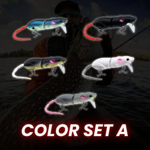 JASISS Bionic Knuckle Breaker Mouse Fishing Lure, ABS Plastic Slow-Sinking Swimbait with Secure Hooks, Freshwater/Salt Fishing Equipment for Beginners