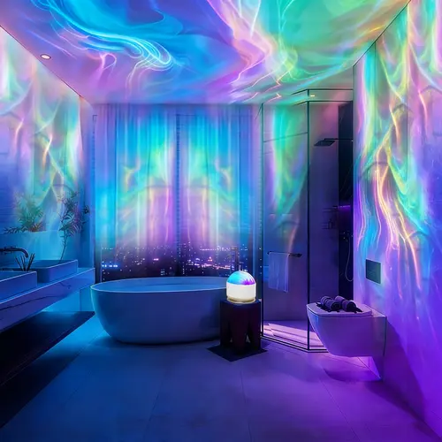 2 Scene -Ocean Wave & 3D Water RippleProjector Light-EasterEggLight 16-Color Round Lamp withControl, Relaxation & Romantic Night Ambience BackToSchool