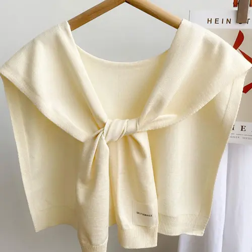 Solid Color Knit Shawl, Casual Versatile Scarf Wrap for Women, Fashion Accessories for Daily Wear, Trendy All-match & Exquisite Scarf for Birthday Gift