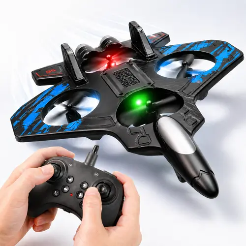 RC Flying Drone Toy for Kids, Remote Control Quadcopter Aircraft with LED Light Effects, One Button Takeoff Landing, Stable Hover Flying Toy for Indoor Outdoor Play Boys Girls