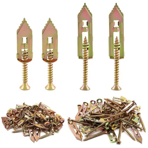 70 Pcs Zinc Plated Carbon Steel Drywall Anchors with Screws Kit - Self-Drilling, No Drill Required, High Hardness, Brick & Plaster Fit for TV/Shelf Cabinet, Manual Hand DIY Essentials, Reusable Steel Anchors