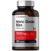 Horbäach Nitric Oxide Max 3600mg - 120 Caplets - with Arginine AAKG for Men and Women - Vegetarian, Non-GMO, & Gluten Free Pre Workout Supplement