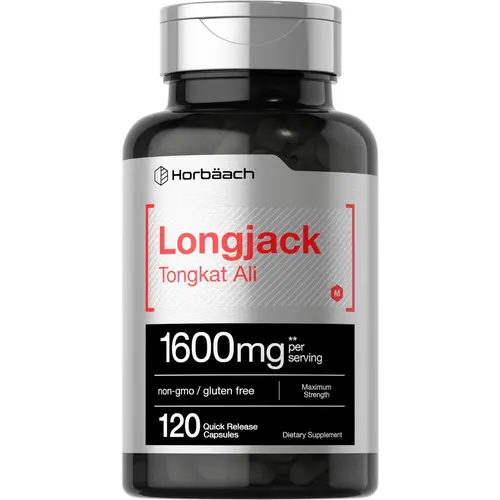 Horbäach Longjack Tongkat Ali for Men and Women 1600mg - 120 Capsules - Extract Supplement - Maximum Strength Pills - Non-GMO and Gluten Free