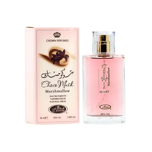 Al Rehab Choco Musk Marshmallow Unisex Eau De Parfum (1.65 fl oz EDP Spray Bottle) - Long Lasting Perfume, Dessert-Like Gourmand Fragrance for Adults, Aromatic Sweet Scent with Chocolate, Lemon, Toffee, Coconut, Vanilla, Single Selfcare Beauty Item