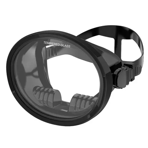 Oval Diving Mask, Retro-Style Sport Panoramic Wide-View Scuba Goggles with Tempered Glass Lens for Adults, Diving Gear