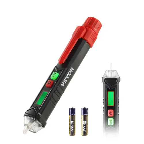 【Summerfinds】VEVOR Non-Contact Voltage Tester Pen with NCV Sensor, Dual Range AC 12V-1000V/48V-1000V Live & Null Wire Testing, Adjustable Sensitivity, Dual Alarms, CAT III 1000V Rating, 3-Minute Auto Shutoff, Pocket Clip for Home Appliance Repair