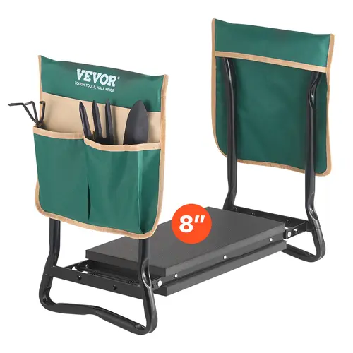 【Summerfinds】VEVOR Garden Kneeler and Seat, 8in Wide Support EVA Foam Kneeling Pad, Sturdy Frame Keeps You Planted Folding Stool with 2 Bag Sets, Fatigue Relief Portable Bench for Women Grandparents, Two Bag Sets