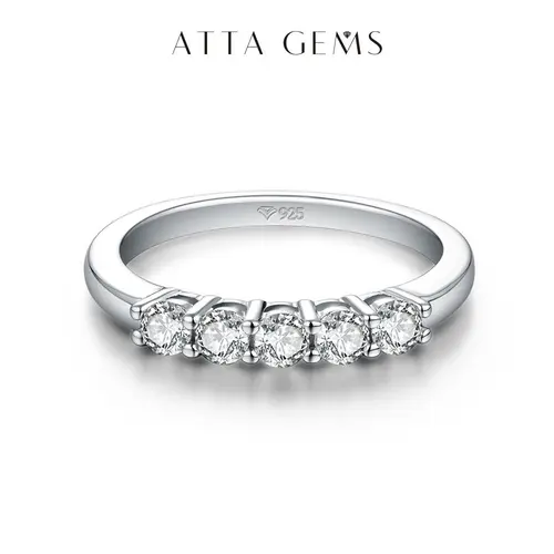 ATTAGEM Women's Lab-Created Moissanite Eternity Band - Sparkling Rings, Elegant Choice for Engagements, Daily Wear & Birthday Gifting Jewelry (R264) - Ideal for Engagement Ring Shopping, Moissanite Ring tiktokshopbacktoschool
