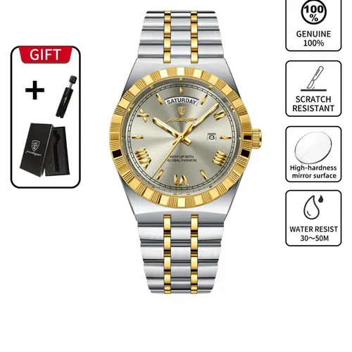 Men's Business Fashion Round Dial Analog Quartz Wristwatch, Fashion Watch for Party, Daily Clothing Decor, Trendy All-match & Exquisite Watch for Birthday Gift with Box, Business Fashion Watches, Analog Wristwatches