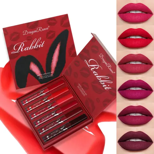 6 Pack Natural Charm Matte Lipstick Set Long Lasting Makeup Waterproof Easy To Apply Non Stick Cup Lip Glossy Suitable For Beginners Beauty Cosmetic