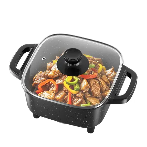 PRTYY Multifunctional Integrated Electric Cooking Pot - 1-Piece Large Capacity Non-Stick Cooker, Frying Pan Compatible for Household & Outdoor Use