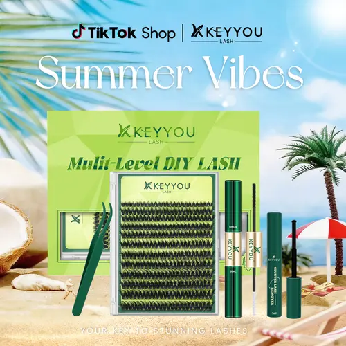KEYYOU Puffsilk Flora DIY Lash Extension  Eyeliner Lash V3D Volume Fluffy Waterproof Long- Lasting Soft Cluster Lashes  144PCS D Curl 8-18MIX Cosmetic  3D spider lash upgrade2.0 #sohochic