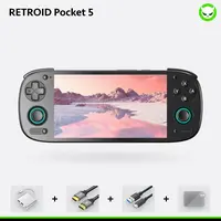 Retroid Pocket 5【Ready to Use】Handheld Console SD865【12GB】【Buy 1 Get 1 Multi-port Adapter+1 8K Projection Cable+1 Type-C Cable】Android 13 Adreno 650 8GB LPDDR4x 5.5-inch AMOLED 1080P Active-cooling 5000mAh WiFi Gift Package