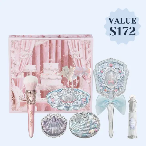 Flower Knows Mermaid Glow Set, full face makeup set with brush, mirror, hairpin, cosmetic, ideal for gift, #summerwins, #DealsForYouDays