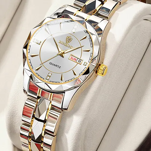 Women's Round Dial Quartz Analog Watch, Stainless Steel Wristwatch, Modern Wristwatch, Modern Fashionable Wristwatch, Fashion Wristwatches, Casual Versatile Stainless Steel Strap Watch for Party, Daily Clothing Decor, Birthday Gift
