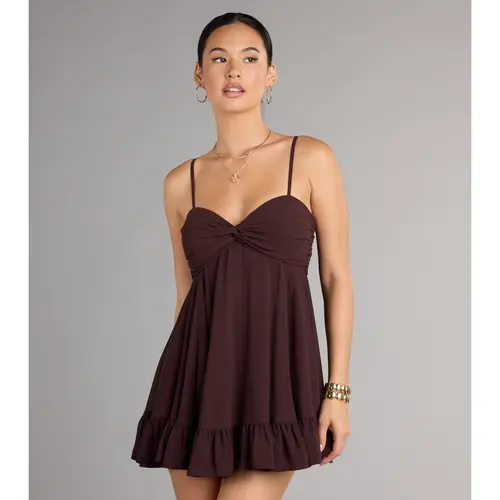 Perfectly Pretty Tie Back Chiffon Babydoll Dress