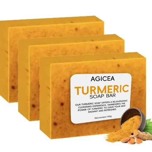 AGICEA Kojic Turmeric Lemon Bar Soap - Facial Cleanser & Body Care Soap for Radiant Skin, Turmeric Bar Soap, Brightening