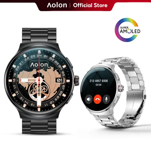 Aolon Prime3 Smart Watch Wearable – Featuring a 1.43" AMOLED Touchscreen, Stainless Steel Design, Bluetooth Calling, 100+ Sports Modes, Health Tracking, Waterproof Build, and iOS & Android Compatibility#SummerFinds#summerwins
