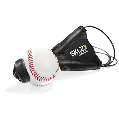 SKLZ Hit-A-Way Portable Baseball Batting Trainer, Sporty Baseball Training Equipment - Velcro Straps for Lifelike Pitches, No Ball Chasing, Boosts Swing Mechanics & Consistency (7.5in x 8.5in x 1.35in), Batting Practice Equipment
