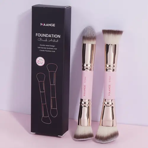 Maange 2-Count Makeup Brush Set - Soft Bristles Makeup Blending Brush, Travel-Friendly Beauty Accessory, Ideal Gift for Women, Trending Glam Cosmetics Tool Kit, Eyeshadow Brushes