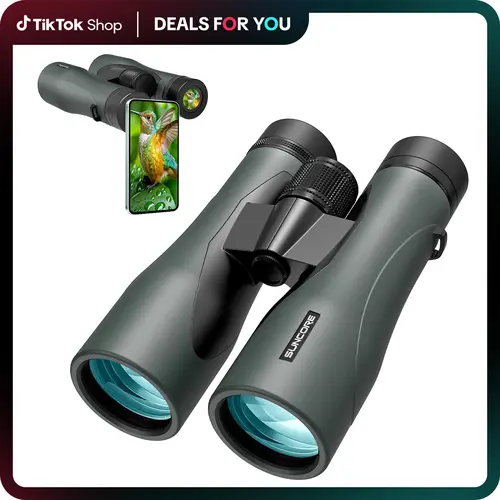 10x50 UHD Binoculars for Bird Watching & Hunting 10x Zoom Power BAK4 Prism 98% Night Vision 4K Clarity Stormproof AF Perfect for Men Military-Grade Zoom iPhone Ready summerwins