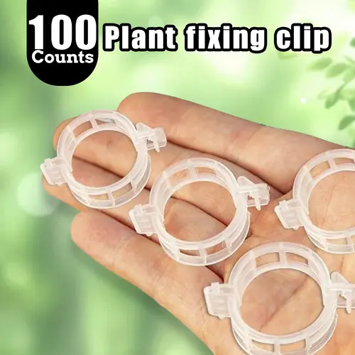 100-Count Plastic Plant Support Clips - Sunlight-Resistant Plastic Material Clips for Tomato Vines, Cucumbers, Melons to Promote Upright, Healthy Growth
