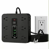 16-in-1 Power Strip with Switch & Surge Protection, Multifunctional Power Strip with 12AC Outlets & 2 USB & 2 Type-C, USB Ports Socket for Office, Home and Travel, Wall Outlet Extender,Power Socket Expander,Father's Day Gift, SummerVibes tiktokshopbacktos