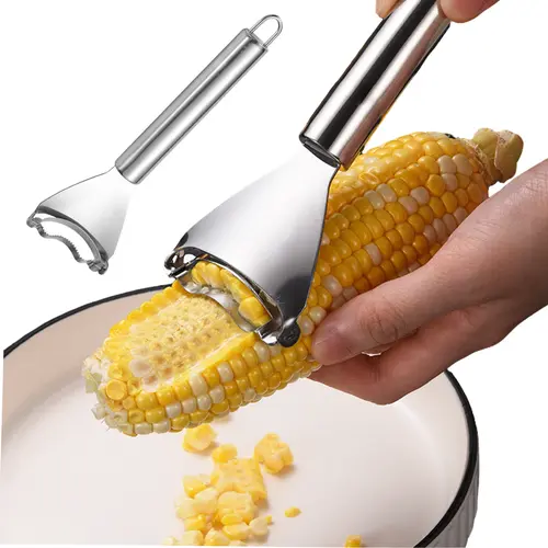 2-Count Stainless Steel Corn Peeler Kitchen Utensils - Sharp Blade Scraper for Quick Smooth Corn-on-the-Cob Removal, Lightweight