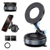 Upgraded Magnetic Phone Holder,Unpowered Version 360° Rotatable Adjustable and Foldable Magnetic & Vacuum Adsorption Car Holder, No Noise for iPhone & Android