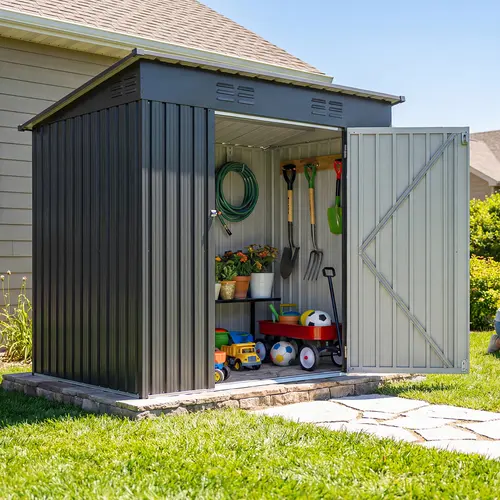 Yitahome 10 x 8 ft/7 x 5 ft/5 x 3 ft Large Metal Outdoor Storage Shed, Heavy Duty Tool Storage Sheds for Backyard Patio Lawn - Ideal for Bicycles, Garden Tools, and Lawn Equipment, Easy-to-Assemble