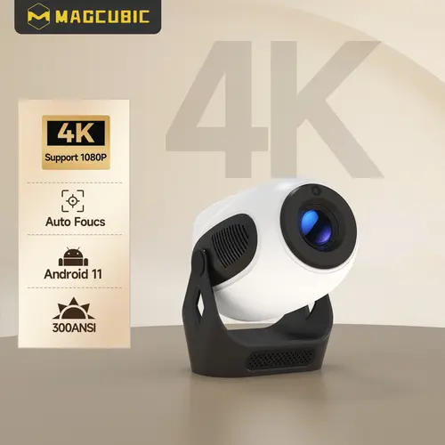 Magcubic HY300Pro+ Smart Projector 290ANSI 8K Decode Google Voice Assistant Android 14 Dual WiFi 6 Bluetooth 5.4 5W Speaker Automatic Vertical Correction 180° Rotation Portable for Home Theater and Outdoor Use #SohoChic