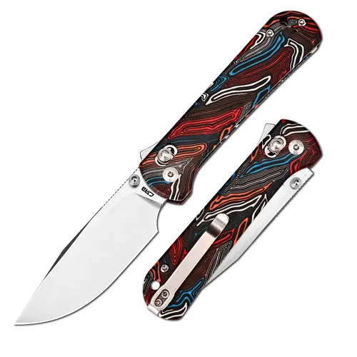 CJRB Bolt Folding Knife - 3.25in Corrosion-Resistant AR-RPM9 Steel Blade, G10 Handle, Recoil Lock, Pocket Clip, Lightweight EDC Gear, Stainless Steel Tool for Hunting, Adults' Survival Hand Tool, Father's Day Gift, Steel Blade Folded Knives