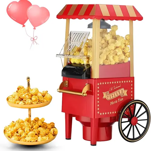 Oyajia Air Popper Popcorn Maker 1400W - Home Hot Air Popcorn Machine, Healthy & Fat-Free, Easy To Clean & Use, Best For Movie Night, Parties, Kids Birthday Party Favorites, BPA-Free, Durable Build, Compact Design, Oil-Free, Ideal for Family Movie Nights s
