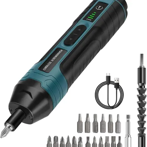 【DealsForYouDays】BoltWay 4V Electric Screwdriver Set, 20-in-1 & 105-in-1 Options, Rechargeable Cordless Screwdriver with Magnetic S2 Steel Bits, Ergonomic Handle, Forward/Reverse, Built-in LED Light for Furniture Assembly, DIY, Appliances & Bicycle Repair