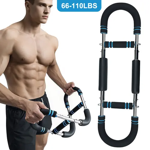 Relifesports Adjustable Chest & Arm Trainer - Strength Training Equipment, Full Body Workout Gear, Alloy Steel Detachable Portable High-Tension Core Spring That Lasts Longer, Soft PU Wrap Hand Strengthener for Men, At-Home Gym Tool, Exercise Equipment