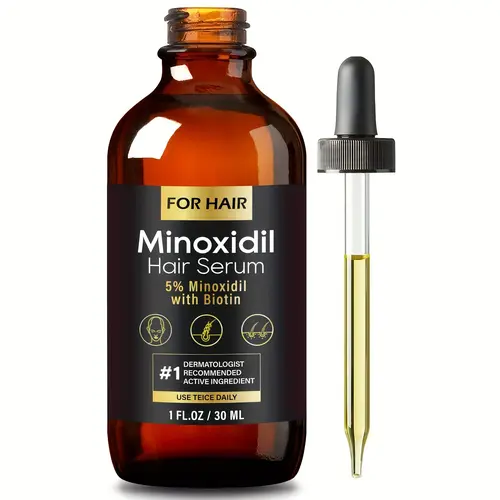 Hair Growth Treatment for Thicker Longer, 5% Minoxidil Biotin Hair Growth Serum Oil for Men and Women, Prevents Hair Loss and Thinning,