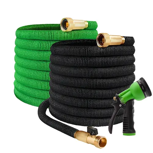 High Quality Car Washing Hose 3/4 in. x 50 75 100ft HEAVY DUTY Kink Free 4X Stronger Expandable Flexible Garden Water Hose with 10 Function Nozzles for Yard Outdoor Garden Watering Car Wash Lawn and RV, Hybrid Hose Summervibes High Pressure Hose fathersda