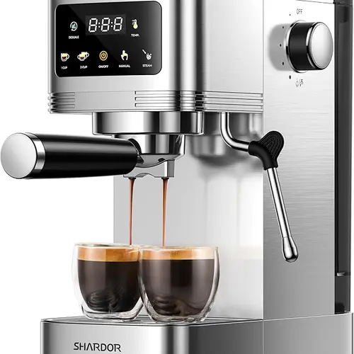 SHARDOR 20-Bar Espresso Coffee Maker, Modern Milk Frother Coffee Machines with Adjustable Temperature & Touchscreen, At Home Espresso for Latte